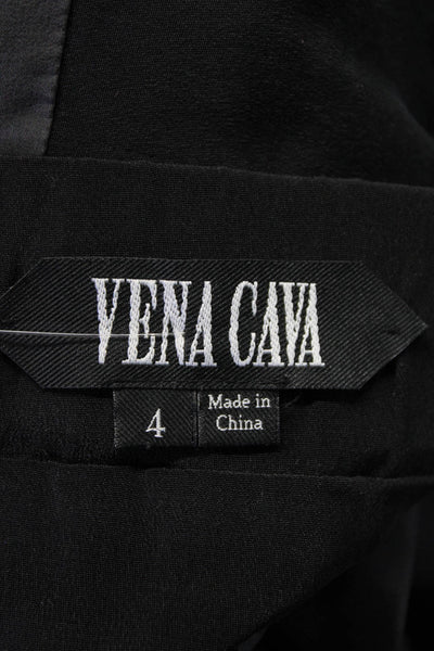 Vena Cava Women Metallic Jacquard Mini Sleeveless Sheath Dress Black Gold Size 4