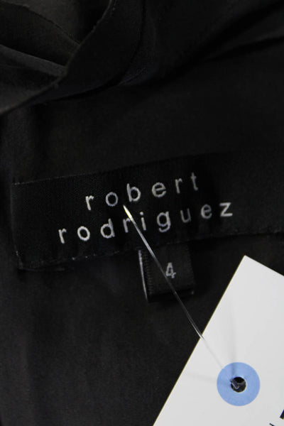 Robert Rodriguez Womens Raw Hem Silk Pleat Sleeveless Sheath Dress Gray Size 4