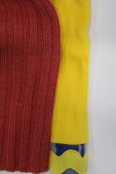 Bonpoint Lisa Perry Girls Cardigan Sweater Top Red Yellow Size 2T Lot 2