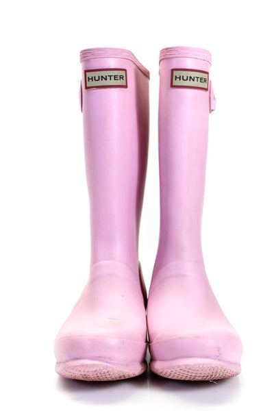 Hunter Children Girls Original Kids Rubber Tall Rain Boots Light Pink Size 4G 3B