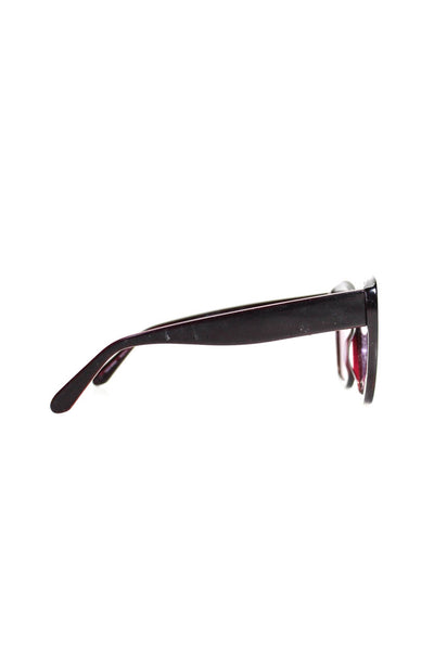 Jimmy Fairly Womens P229-CR52S Cat Eye Sunglasses Dark Red Burgundy