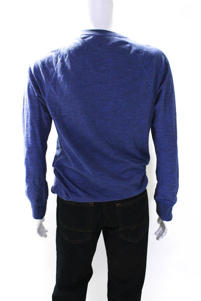 Rag & Bone Mens Cotton Long Sleeve Henley Button Down Shirt Heather Blue Size M
