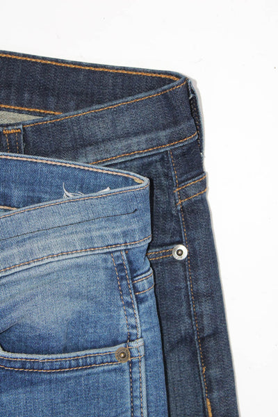 Current/Elliott Hudson Womens Mid Rise Skinny Jeans Blue Denim Size 25 Lot 2
