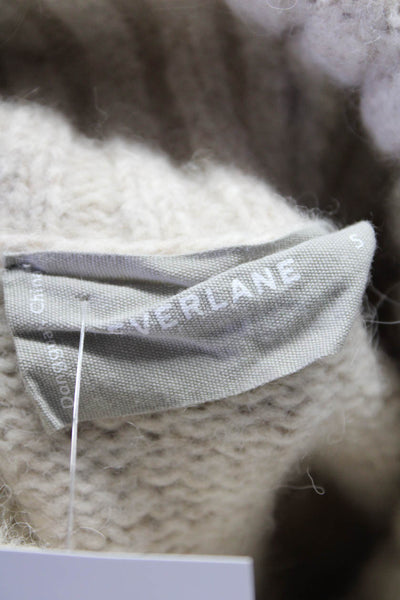 Everlane Womens Merino Wool Knit Turtleneck Long Sleeve Sweater Beige Size S