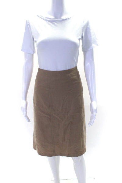 CIVIDINI Women's Zip Closure Lined A-Line Mini Skirt Beige Size 42