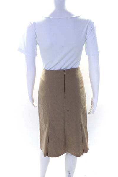 CIVIDINI Women's Zip Closure Lined A-Line Mini Skirt Beige Size 42