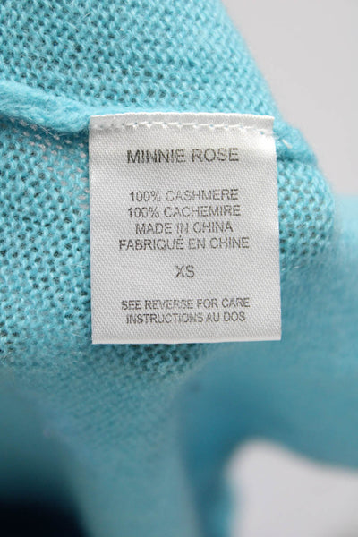 Minnie Rose Intermix Womens Cashmere V-Neck Long Sleeve Top Blue Size XS S Lot 2