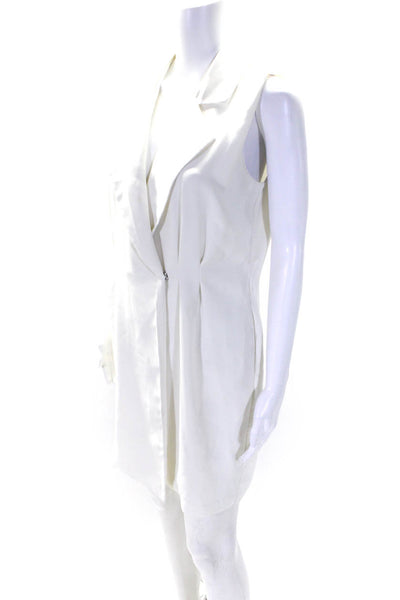 Amanda Uprichard  Womens Collared Sleeveless Button Up Mini Dress White Size S