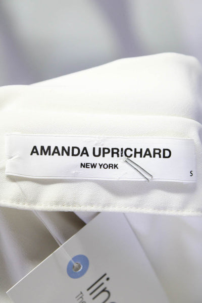 Amanda Uprichard  Womens Collared Sleeveless Button Up Mini Dress White Size S