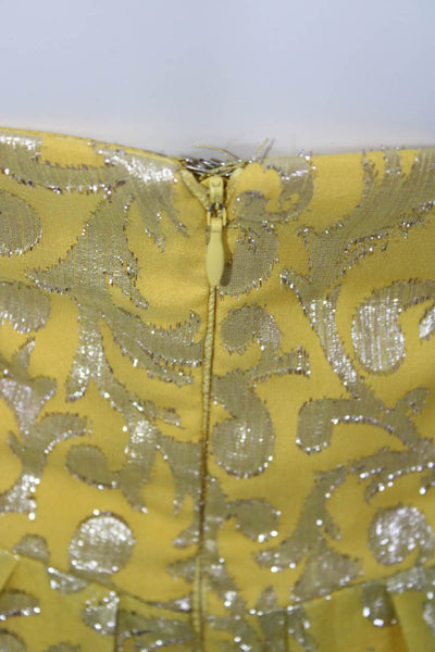 nicole by Nicole Miller Womens Sleeveless Abstract Print Long Dress Yellow 2