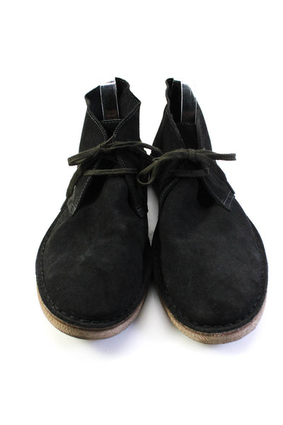 J Crew Mens Suede Lace Up Chukka Casual Boots Black Size 11