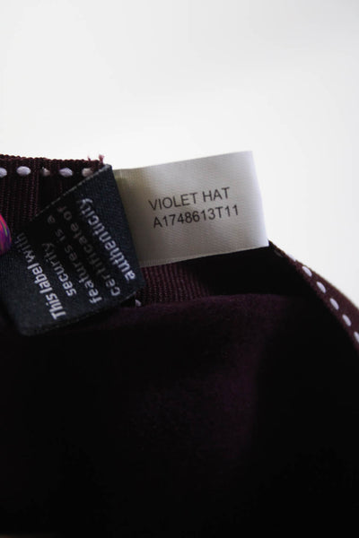 DVF Studio Womens Back Clip Short Brim Hat Wool Purple Size Medium