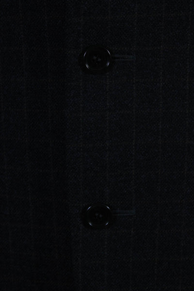 Canali Mens Window Pane Plaid Blazer Jacket Black Brown Wool Size EUR 50