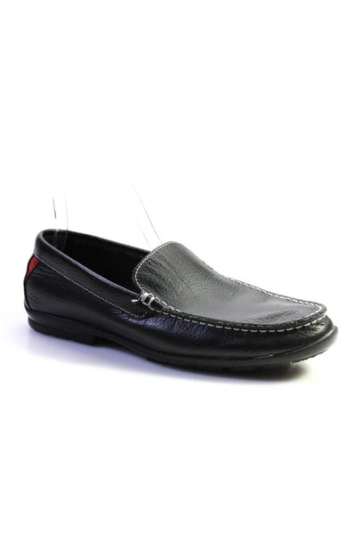 FootJoy Mens Leather Slide On Casual Loafers Black Red Size 9 Medium