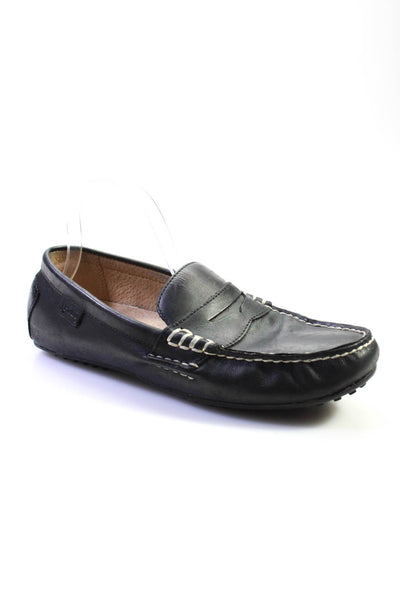 Polo Ralph Lauren Mens Leather Slide On Driving Loafers Black Size 9.5 D