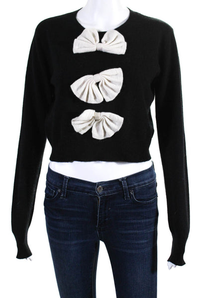 Madeleine Thompson Women's Round Neck Long Sleeve Cashmere Sweater Black Size M