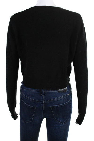 Madeleine Thompson Women's Round Neck Long Sleeve Cashmere Sweater Black Size M