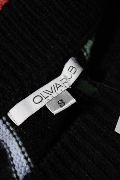 Olivia Rubin Women's Round Neck Long Sleeves Sequin Sweater Black Stripe Size S