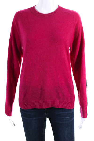 Minnie Rose Women's Round Neck Long Sleeves Pullover Sweater Pink Size S