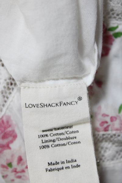 Love Shack Fancy Women's Elastic Waist Tiered Floral Mini Skirt Size M