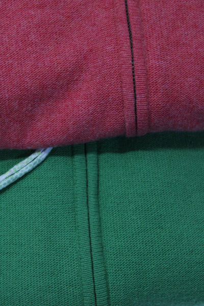 Sleeping On Snow Womens Cotton Knit Full Zip Sweater Green Red Size M Lot 2
