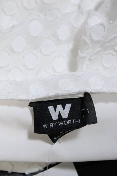 W by Worth Womens Halter Neck Sleeveless Polka Dot Blouse White Size 4