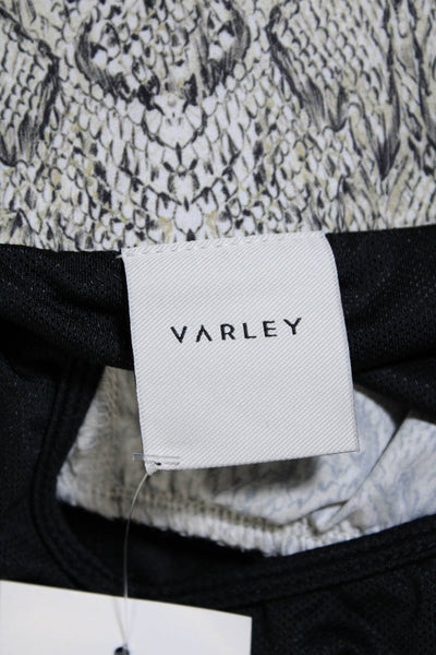 Varley Womens Snakeskin Print Drawstring Running Shorts Gray Size S