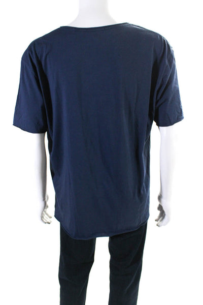 Scotch & Soda Mens Short Sleeve Crew Neck Tee Shirt Navy Blue Size Large