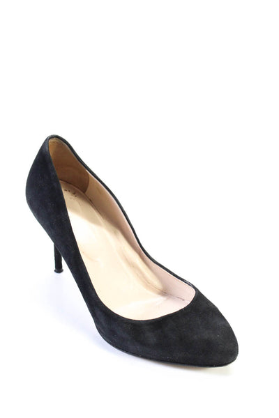 Sergio Rossi Womens Slip On Stiletto Pumps Black Suede Size 38.5 8.5