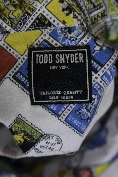 Todd Snyder Womens Cotton Stamp Graphic Print Button Down Top Multicolor Size M