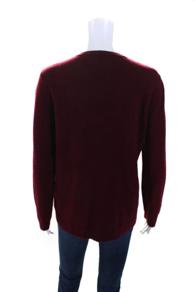 The Kooples Womens Dark Red Cashmere Embellished Pullover Sweater Top Size 2
