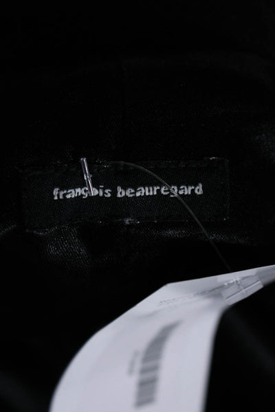 Francois Beauregard Womens Double Breasted Notched Lapel Coat Black Wool Medium
