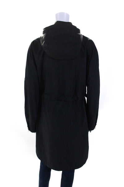 Everlane Womens Front Zip Long Sleeve Hooded Light Jacket Navy Blue Size Large