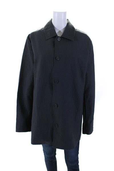 COS Womens Long SLeeve Button Front Collared Shirt Jacket Gray Cotton Size Small