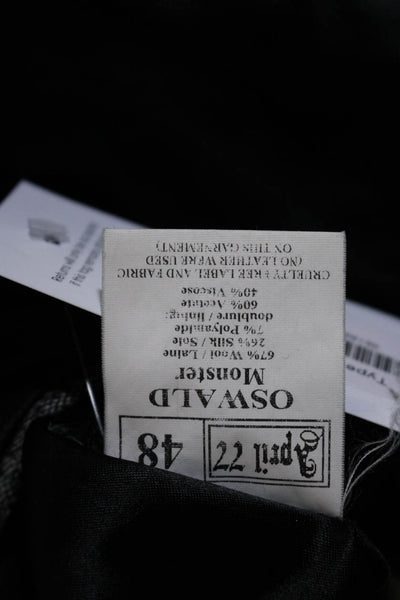 April 77 Mens Two Button Notched Lapel Blazer Jacket Grya Wool Size 48R