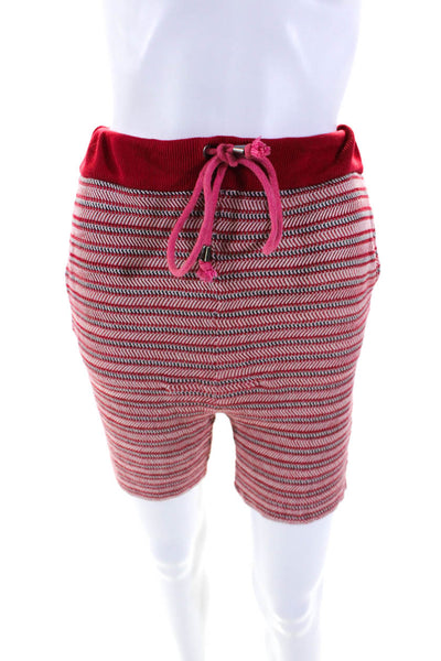 Opening Ceremony Womens Ultra High Rise Striped Knit Shorts Red White Size XS