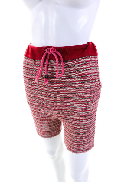 Opening Ceremony Womens Ultra High Rise Striped Knit Shorts Red White Size XS