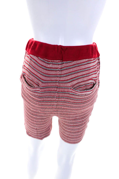 Opening Ceremony Womens Ultra High Rise Striped Knit Shorts Red White Size XS