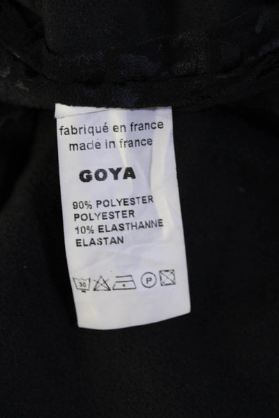 Casting Womens Embossed Vegan Leather Fringe Trim Open Front Vest Black Size 2