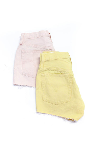 Levis Womens Button Fly 501 Jean Shorts Pink Size 26 Lot 2