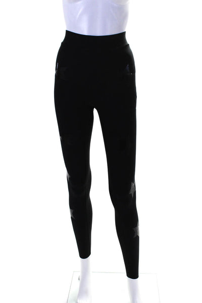Ultracor Womens Geometric Print Slip-On Athletic Elastic Leggings Black Size XS