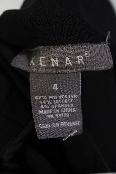 Kenar Womens Ruched Side Zipped Slip-On Straight Midi Skirt Black Size 4