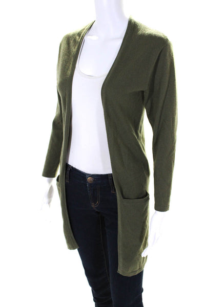 Ralph Lauren Black Label Womens Green Cashmere Open Cardigan Sweater Top Size S