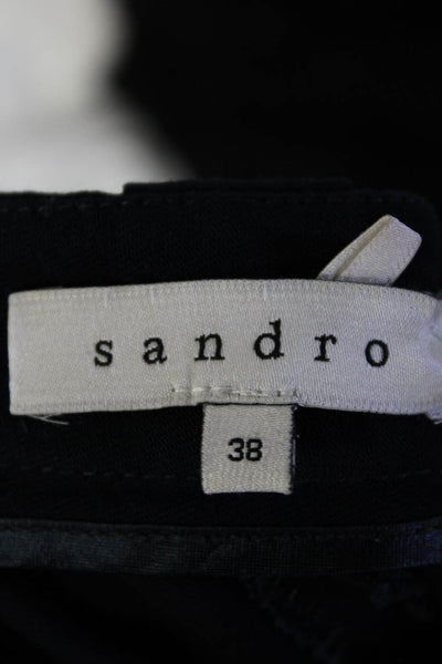 Sandro Womens Navy Blue Mid-Rise Straight Leg Dress Pants Size 38