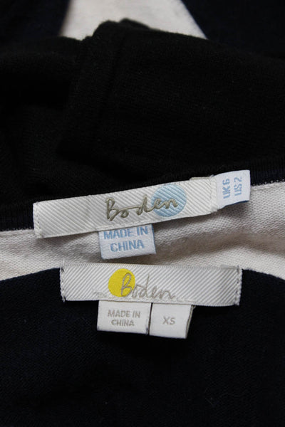 Boden Womens Cotton Blend Boat Neck Long Sleeve Knit Top Navy Size XS 2 Lot 2