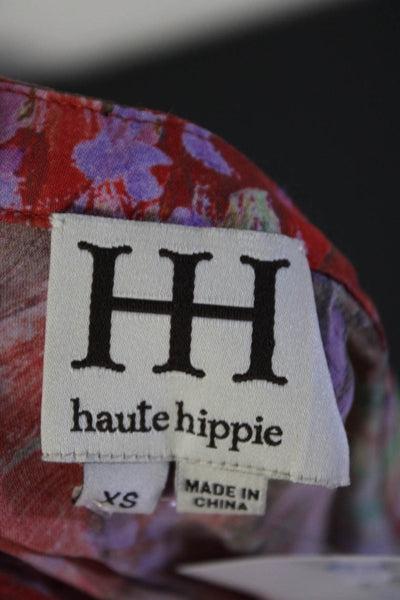 Haute Hippie Womens Silk Off The Shoulder Pullover Blouse Top Multicolor Size XS