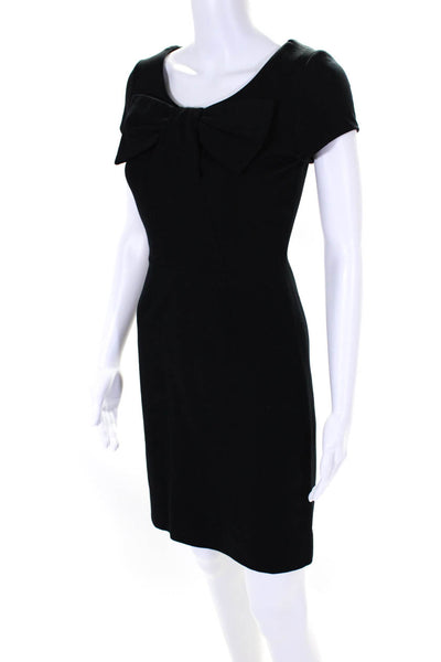 Kate Spade New York Womens Bow Detail Scoop Neck Short Sleeve Dress Black Size 0