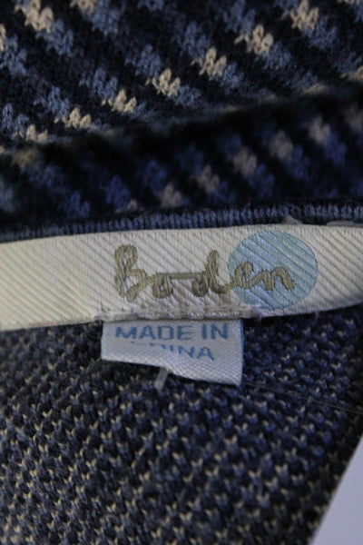 Boden Womens Cotton Knit Striped Round Neck Short Sleeve Dress Navy Size 4L