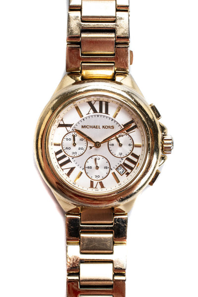 Michael Kors Womens Camille Stainless Steel Wrist Watch Gold Toned MK-5635