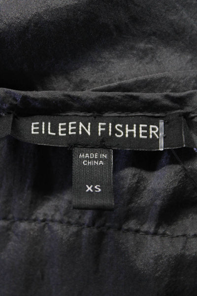 Eileen Fisher Womens Silk Georgette Tiered Scoop Neck Tank Blouse Gray Size XS